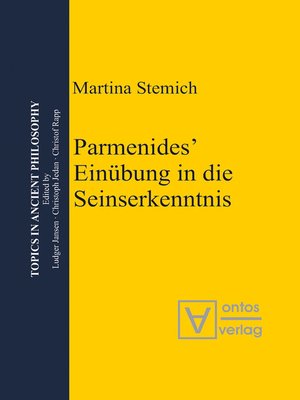 cover image of Parmenides' Einübung in die Seinserkenntnis